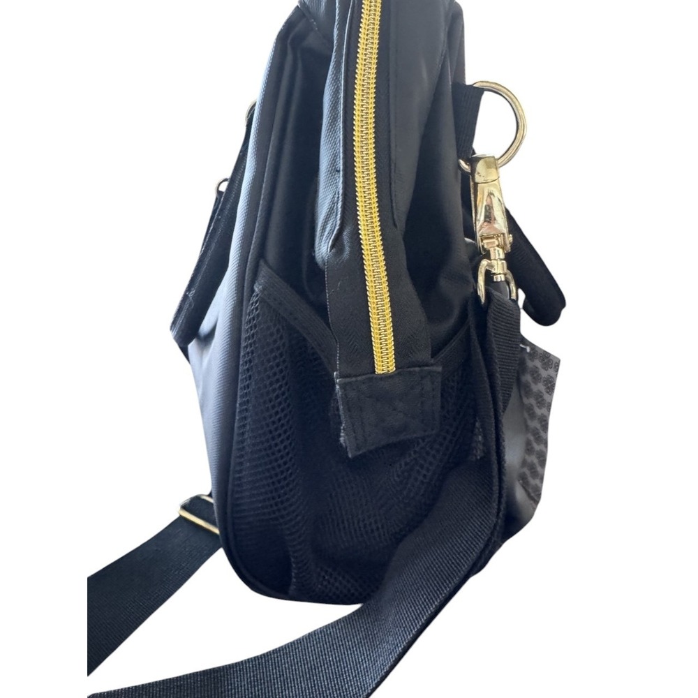 Kyreen Cooler Lunch Bag Unisex OS Black Nylon Crossbody Top Handle Gold Zip - Picture 6 of 13